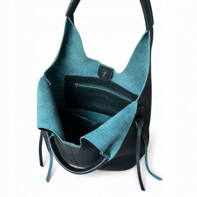 - HIT - CIEMNOZIELONA TOREBKA SKÓRA NATURALNA SHOPPER A4 TORBA SKÓRZANA