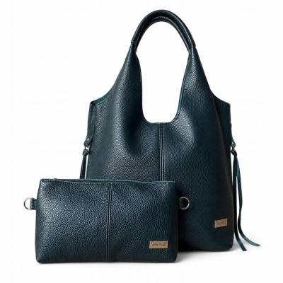 - HIT - CIEMNOZIELONA TOREBKA SKÓRA NATURALNA SHOPPER A4 TORBA SKÓRZANA