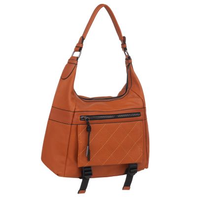 -30% CAMEL RUDA skórzana torebka torba worek modna skóra pikowana