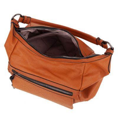 -30% CAMEL RUDA skórzana torebka torba worek modna skóra pikowana