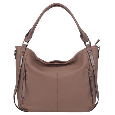 -30% CAPPUCCINO TAUPE klasyczna skórzana torebka torba worek modna skóra