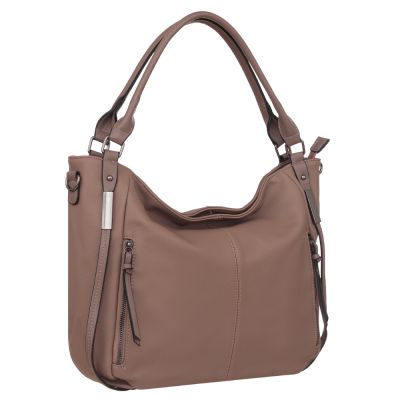 -30% CAPPUCCINO TAUPE klasyczna skórzana torebka torba worek modna skóra
