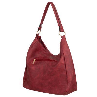 -30% FIRENZE BAGS czerwona bordo klasyczna skórzana torebka torba A4