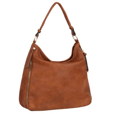 FIRENZE BAGS camel ruda klasyczna skórzana torebka torba A4