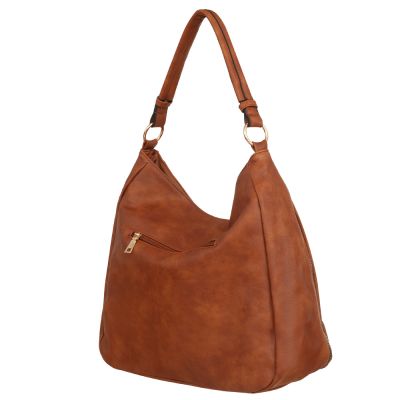 FIRENZE BAGS camel ruda klasyczna skórzana torebka torba A4
