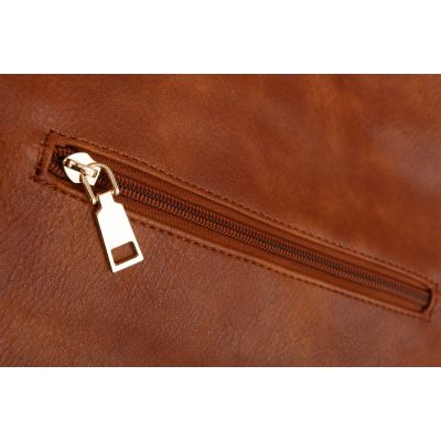 FIRENZE BAGS camel ruda klasyczna skórzana torebka torba A4