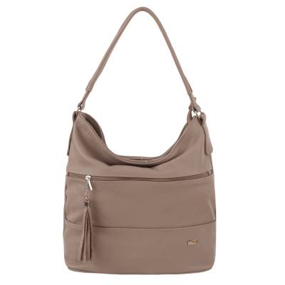 BEŻOWA TOREBKA ZE SKÓRY TORBA worek shopper