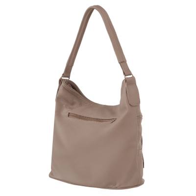 BEŻOWA TOREBKA ZE SKÓRY TORBA worek shopper