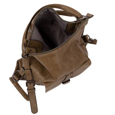Gallantry Paris - oliwkowa khaki skórzana torebka plecak torba 2w1