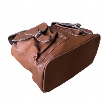 -25% Skórzany rudy camel plecak torba A4 miękka SKÓRA NATURALNA