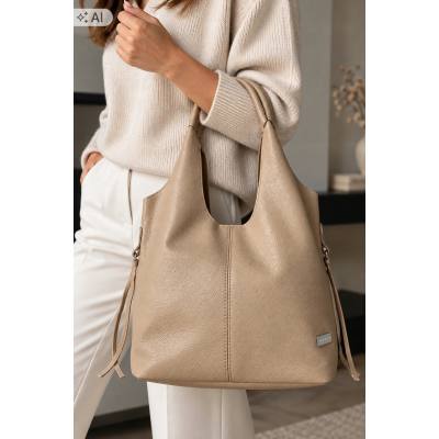- HIT - CAPPUCCINO TOREBKA SKÓRA NATURALNA SHOPPER A4 TORBA SKÓRZANA