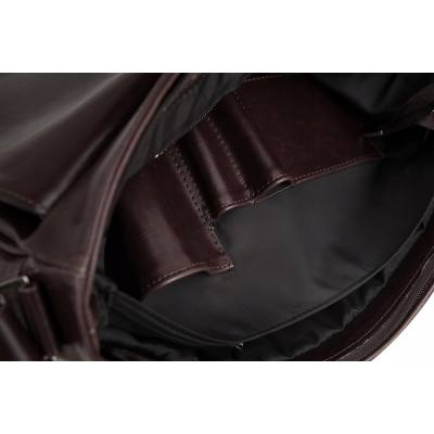 BRĄZOWA KONIAKOWA skórzana XL torba na laptopa dokumenty A4 SKÓRA NATURALNA unisex