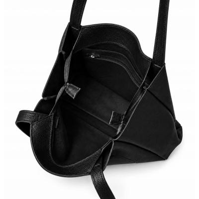 - CZARNA TOREBKA SKÓRA NATURALNA SHOPPER BAG