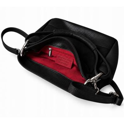 - Czarna torebka shopper ZAMSZ NATURALNY + SKÓRA NATURALNA Vera Pelle