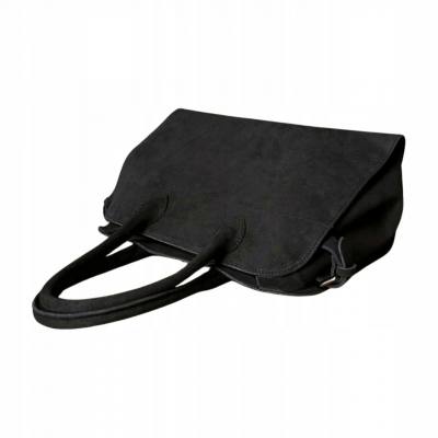 - BORSE IN PELLE Czarna zamszowa torebka kuferek shopper XL