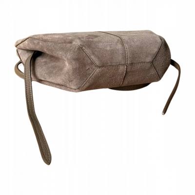 - cappuccino zamszowa torebka taupe shopper ZAMSZ NATURALNY łódka