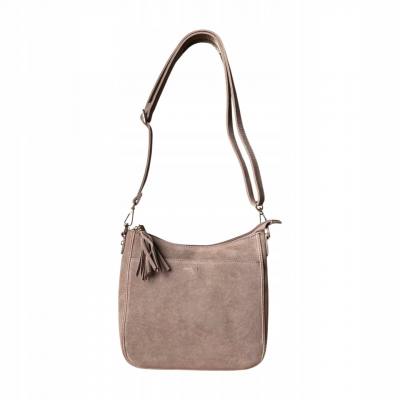 - Flora&Co taupe torebka listonoszka eko zamsz zamszowa beżowa torebka