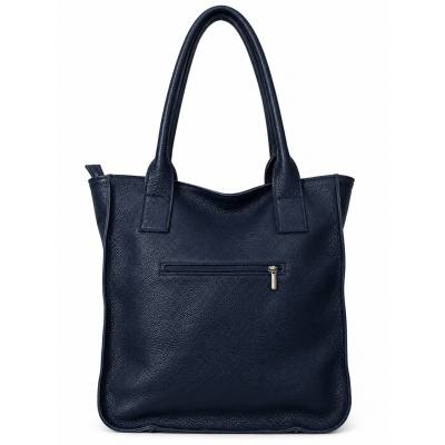 - HIT - GRANATOWA TOREBKA SKÓRA NATURALNA SHOPPER A4 DAMSKA TORBA SKÓRZANA