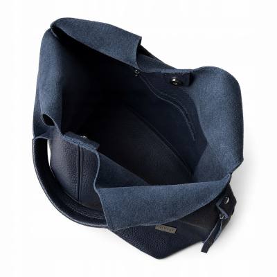 - HIT - GRANATOWA TOREBKA SKÓRA NATURALNA SHOPPER A4 TORBA SKÓRZANA