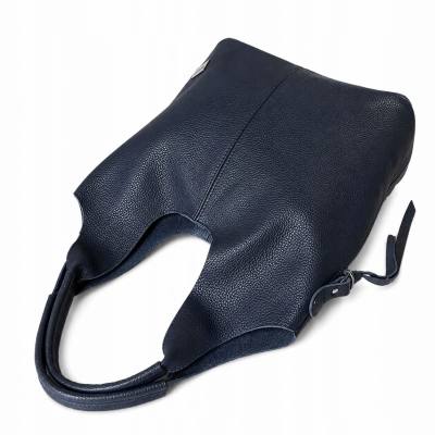 - HIT - GRANATOWA TOREBKA SKÓRA NATURALNA SHOPPER A4 TORBA SKÓRZANA
