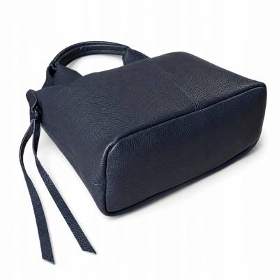 - HIT - GRANATOWA TOREBKA SKÓRA NATURALNA SHOPPER A4 TORBA SKÓRZANA