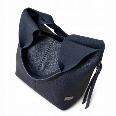 - HIT - GRANATOWA TOREBKA SKÓRA NATURALNA SHOPPER A4 TORBA SKÓRZANA