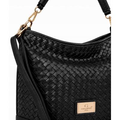 - Gallantry Paris czarna torebka shopper pleciona skóra eko listonoszka