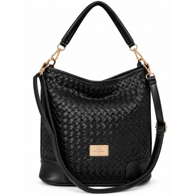 - Gallantry Paris czarna torebka shopper pleciona skóra eko listonoszka