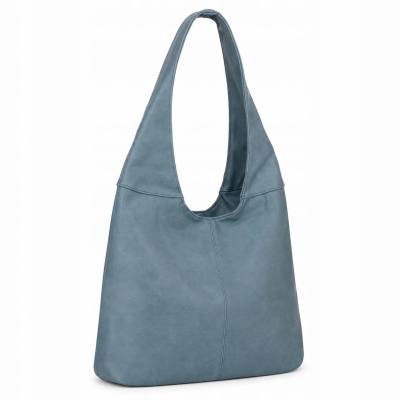 NIEBIESKA BABY BLUE klasyczna torebka worek MIĘKKA
