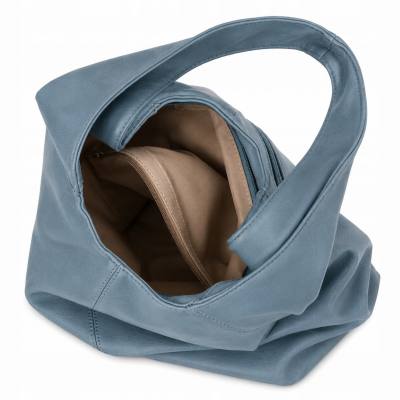NIEBIESKA BABY BLUE klasyczna torebka worek MIĘKKA