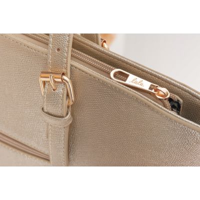 - Lulu Catagnette złota TOREBKA torba z misiem A4 shopper bag Lulu MIŚ