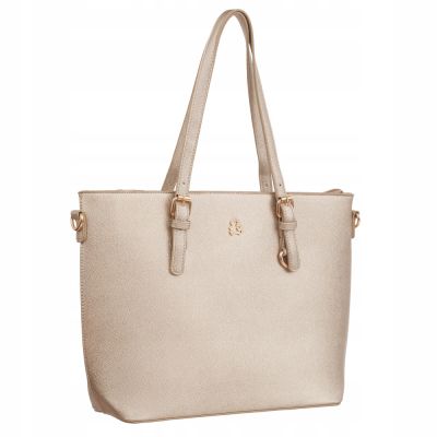 - Lulu Catagnette złota TOREBKA torba z misiem A4 shopper bag Lulu MIŚ