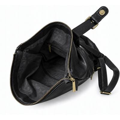 - PAOLO BAGS Czarny Plecak Damski Vintage Eko Skóra Modny Plecak Miejski A4