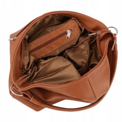 -20% RUDA CAMEL SKÓRZANA A4 torebka worek SKÓRA NATURALNA