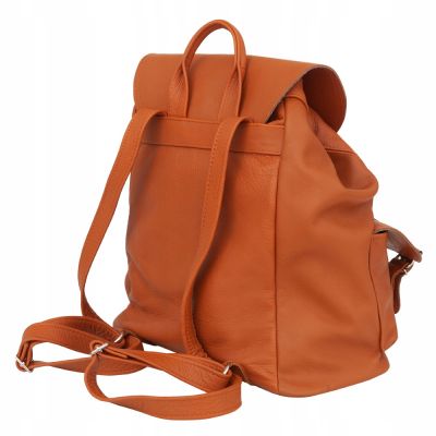 -25% Skórzany rudy camel plecak torba A4 miękka SKÓRA NATURALNA