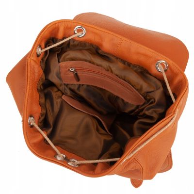 -25% Skórzany rudy camel plecak torba A4 miękka SKÓRA NATURALNA