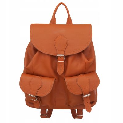 -25% Skórzany rudy camel plecak torba A4 miękka SKÓRA NATURALNA