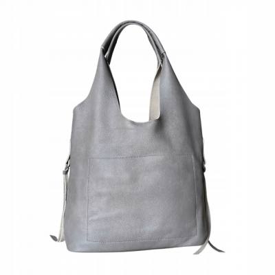 - HIT - SZARA TOREBKA SKÓRA NATURALNA SHOPPER A4 TORBA SKÓRZANA