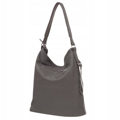 SZARA TOREBKA ZE SKÓRY WOREK SHOPPER SKÓRA A4
