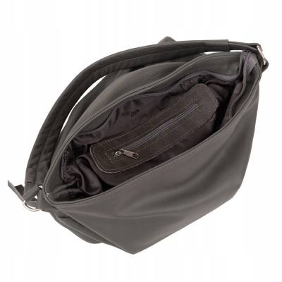 SZARA TOREBKA ZE SKÓRY WOREK SHOPPER SKÓRA A4