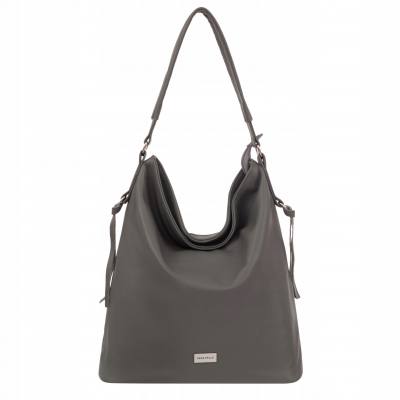 SZARA TOREBKA ZE SKÓRY WOREK SHOPPER SKÓRA A4
