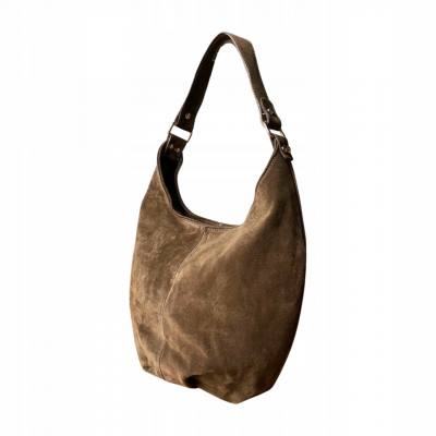 - TAUPE ZAMSZOWA TOREBKA WOREK ZAMSZ NATURALNY ZAMEK