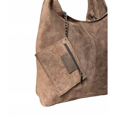 - CAPPUCCINO TAUPE ZAMSZOWA TOREBKA WOREK TOREBKA ZAMSZ NATURALNY ZAMEK A4