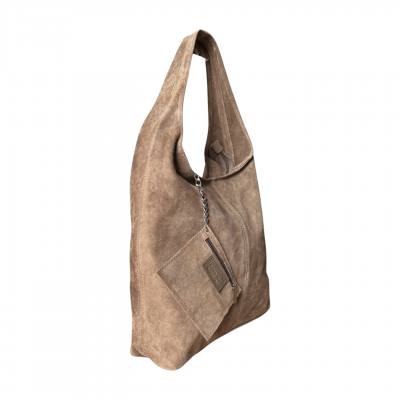 - CAPPUCCINO TAUPE ZAMSZOWA TOREBKA WOREK TOREBKA ZAMSZ NATURALNY ZAMEK A4
