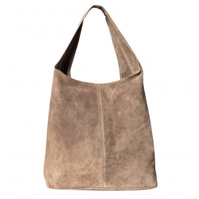 - CAPPUCCINO TAUPE ZAMSZOWA TOREBKA WOREK TOREBKA ZAMSZ NATURALNY ZAMEK A4
