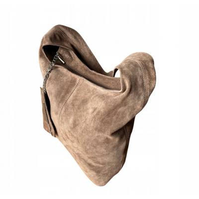 - CAPPUCCINO TAUPE ZAMSZOWA TOREBKA WOREK TOREBKA ZAMSZ NATURALNY ZAMEK A4