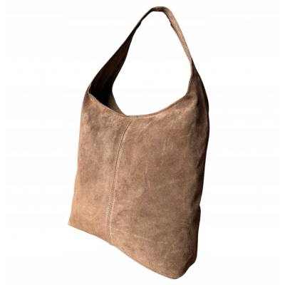 - CAPPUCCINO TAUPE ZAMSZOWA TOREBKA WOREK TOREBKA ZAMSZ NATURALNY ZAMEK A4