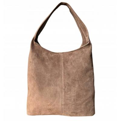 - CAPPUCCINO TAUPE ZAMSZOWA TOREBKA WOREK TOREBKA ZAMSZ NATURALNY ZAMEK A4