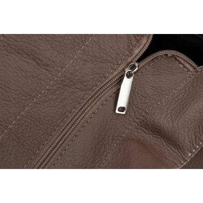 -35% cappuccino skórzana torebka taupe shopper A4 miękka skóra naturalna