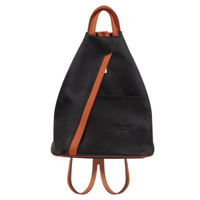 -30% WŁOSKI SKÓRZANY CZARNY + CAMEL MODNY PLECAK z kieszonkami